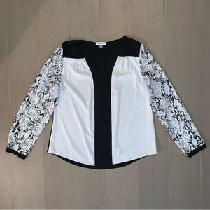 Calvin Klein Snake Print Long Sleeve Blouse